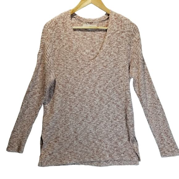 LOFT Sweaters - Ann Taylor Sweater Large Loft V Neck Tunic Ribbed Tunic